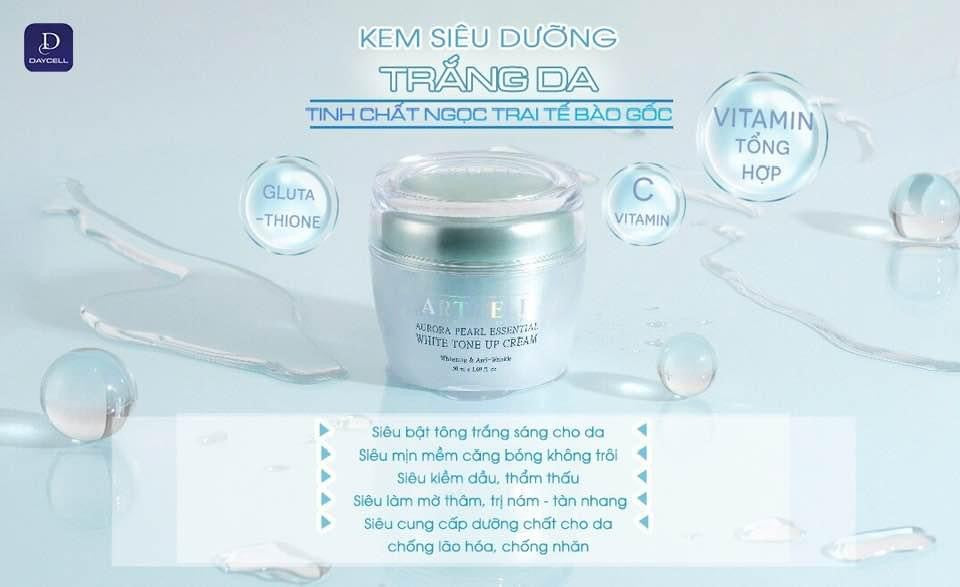 Kem Dưỡng Da Toàn Diện ARTCELL Aurora Pearl Essential White Tone Up Cream