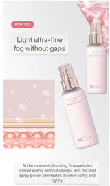 NOLA Collagen Skin Boosting Mist with ultra-fine spray for even application, shown in 100 ml bottles by Nola Beauty.