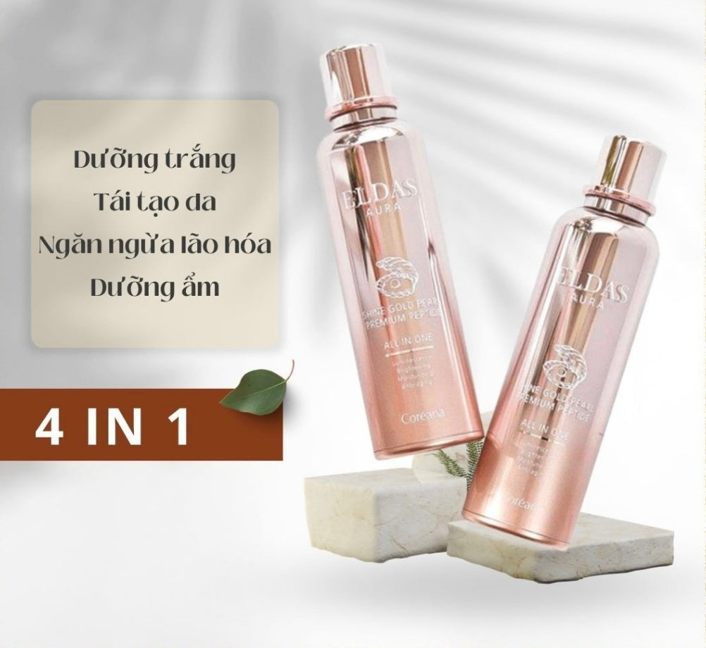 Tinh Chất Tế Bào Gốc Eldas Aura Shine Gold Pearl Premium Peptide All in One