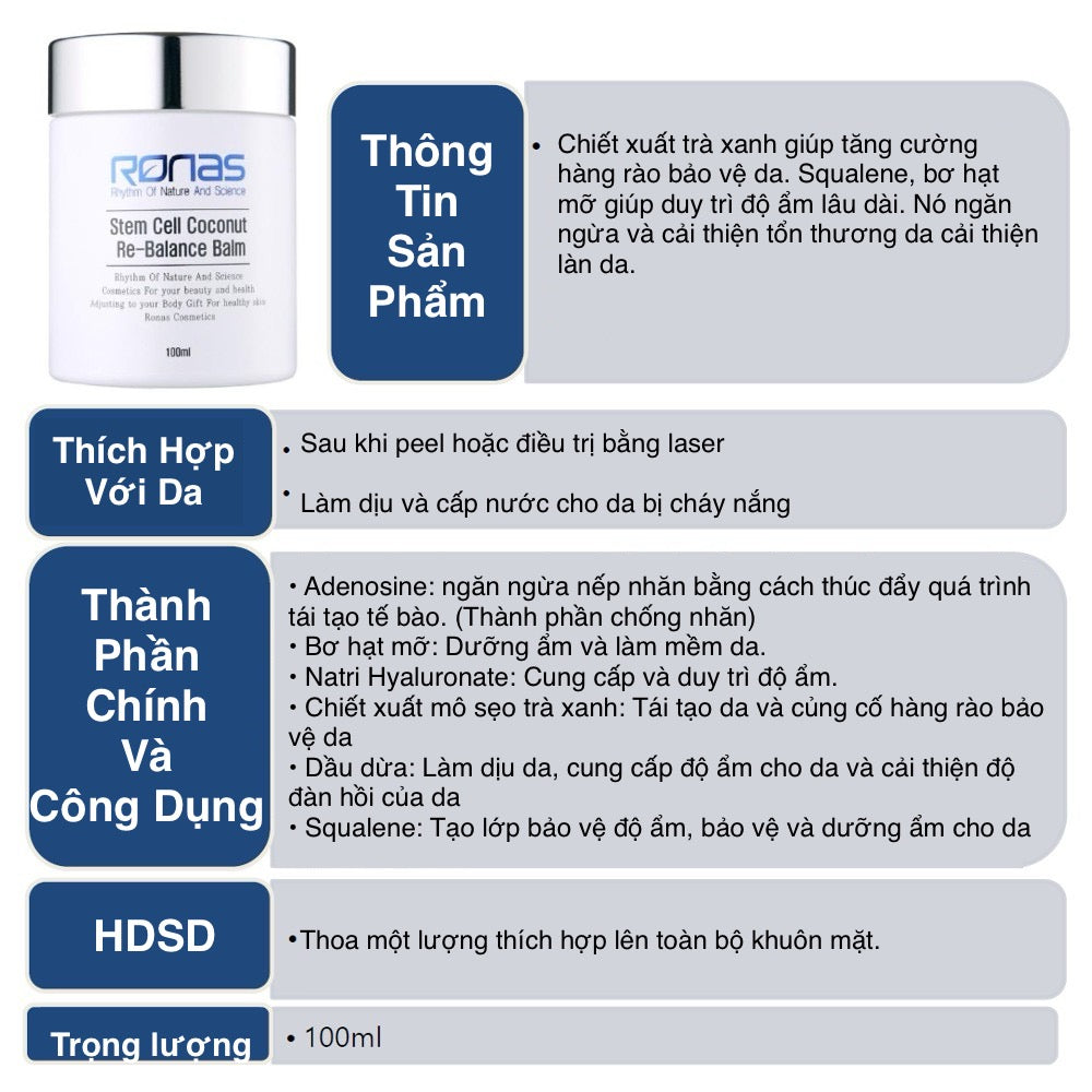 Ronas Stem Cell Coconut Re-Balance Balm Image Bảo Duy image beautiful image beautiful - Ronas Stem Cell Coconut Re-Balance Balm