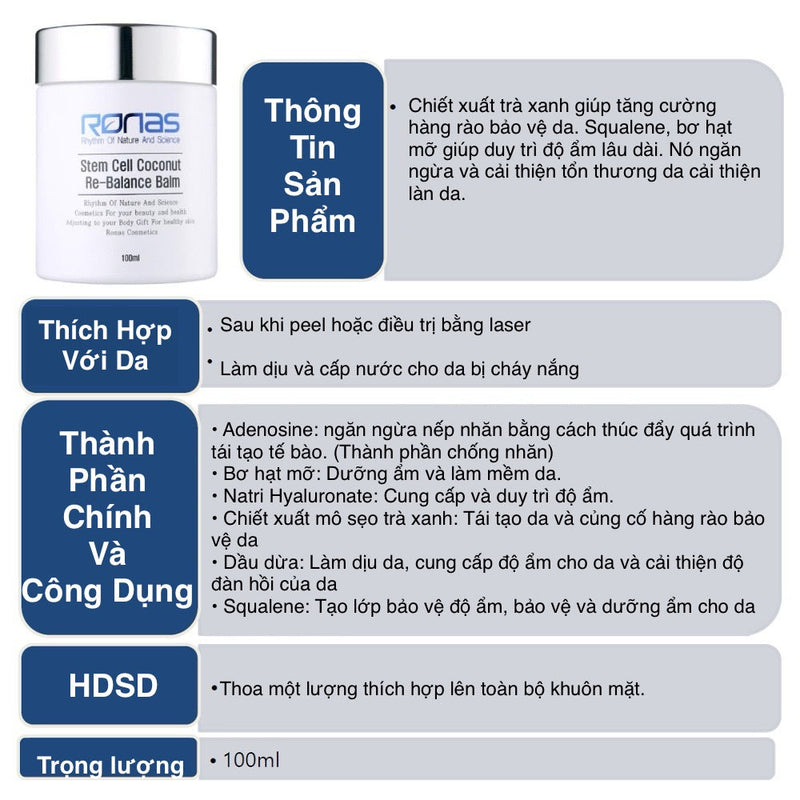 Ronas Stem Cell Coconut Re-Balance Balm Image Bảo Duy image beautiful image beautiful - Ronas Stem Cell Coconut Re-Balance Balm