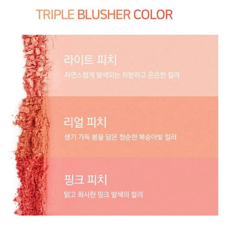 Phấn Má Hồng Kèm Cọ RIRE Tripple Blusher & Brush Set