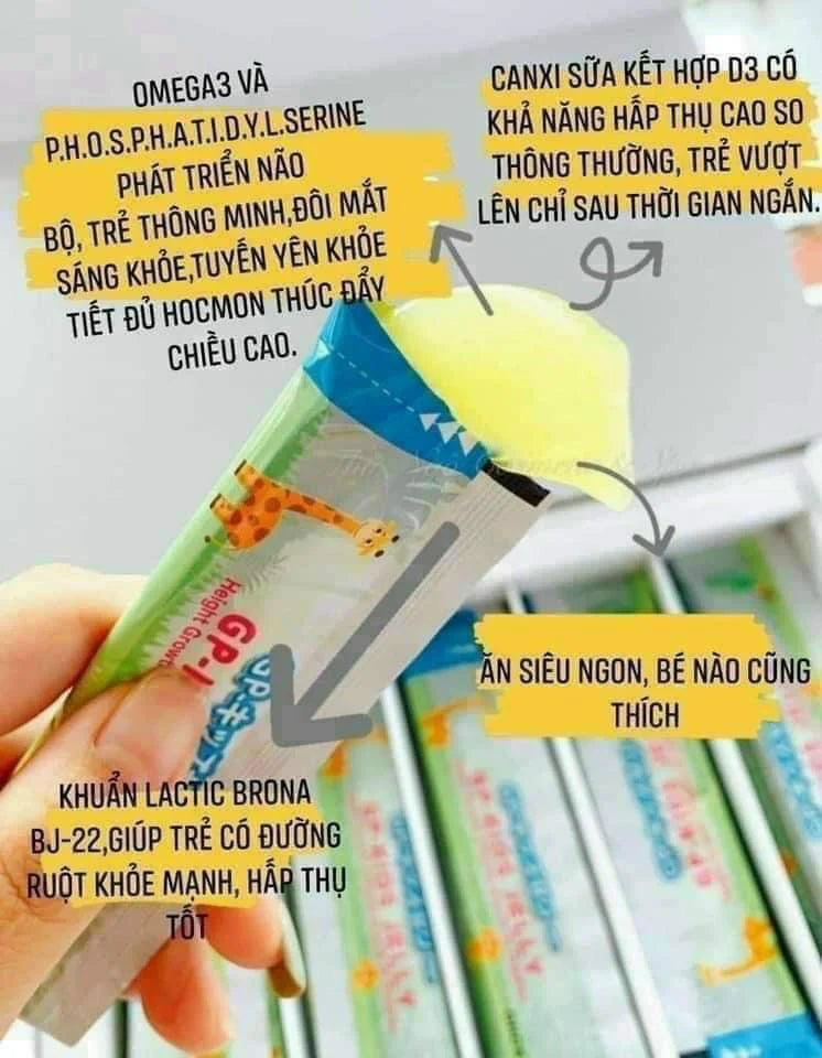 GP Kid Jelly Nhật Bản Thạch Tăng Chiều Cao và Sức Đề Kháng Trẻ Em