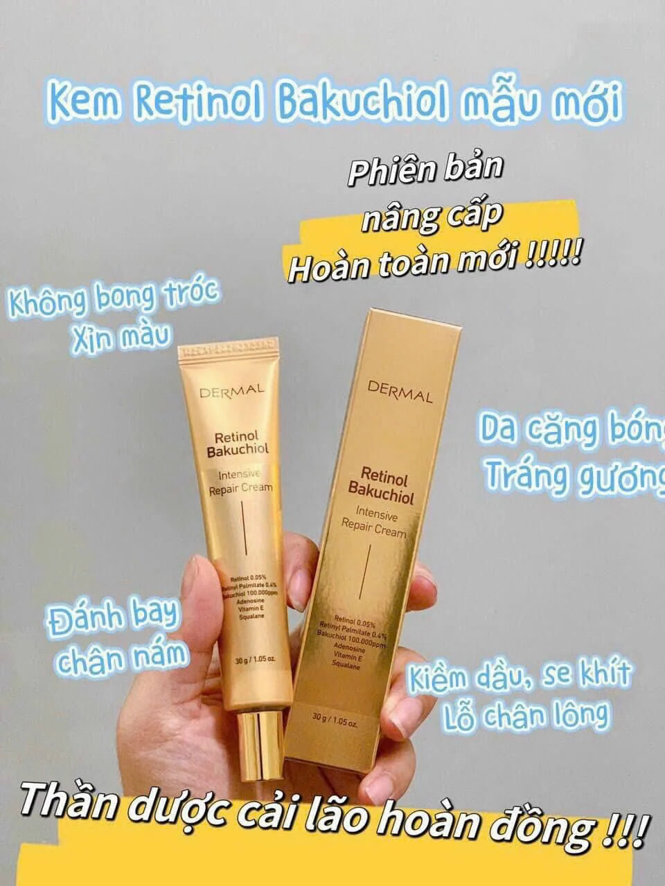 Kem Dưỡng Trẻ Hóa Da Dermal Retinol Bakuchiol Intensive Repair Cream