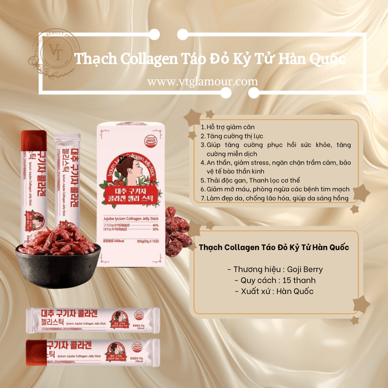 Thạch Collagen Táo Đỏ Kỷ Tử Hàn Quốc