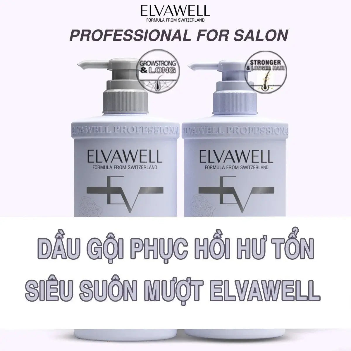 ELVAWELL Gội Xả Phục Hồi Hư Tổn Siêu Suôn Mượt