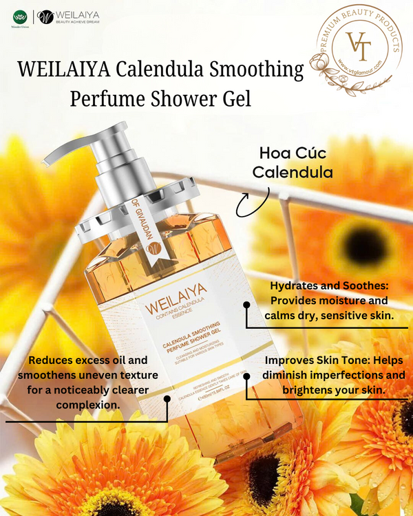 WEILAIYA Calendula Smoothing Perfume Shower Gel