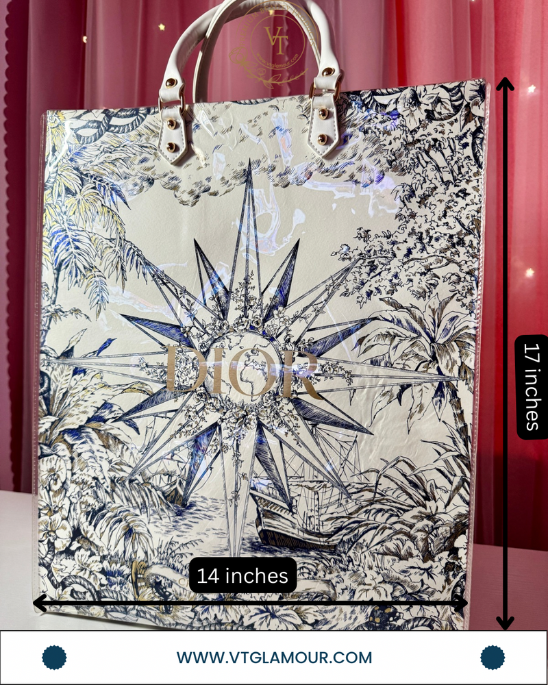 Premade Tote Bag ( 17 x 14 inches )-White Handle