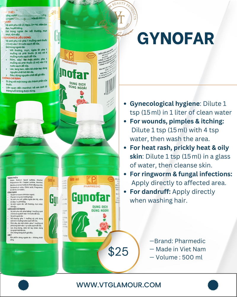 GYNOFAR – Dung Dịch Vệ Sinh & Chăm Sóc Da
