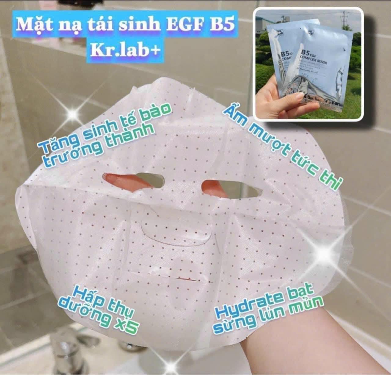 Mặt Nạ Phục Hồi Dưỡng Trắng KR.Lab+ B5 EGF Complex Mask ( 10 miếng )