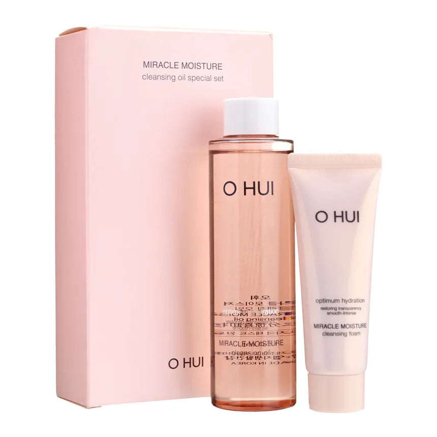 Set sữa rửa mặt và dầu tẩy trang Ohui Miracle Moisture Cleansing Oil Special Set