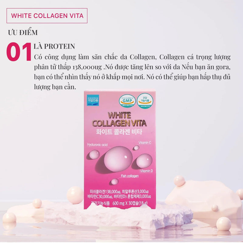Viên Uống Sáng Da , Giảm Nám White Collagen Vita