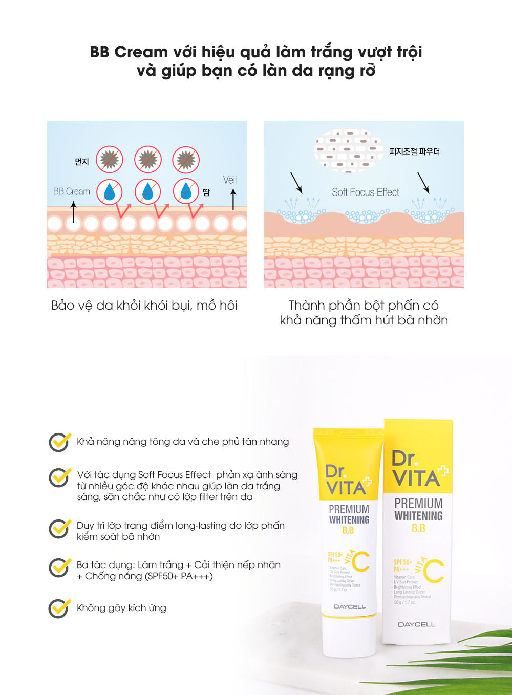 Kem Nền BB Cream Dr Vita Premium DayCell