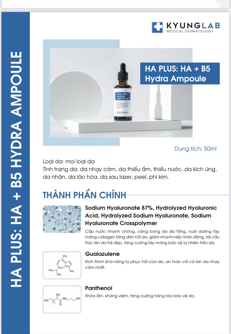 Tinh Chất Serum Căng Bóng Da Kyung Lab HA B5 Hydra Ampoule