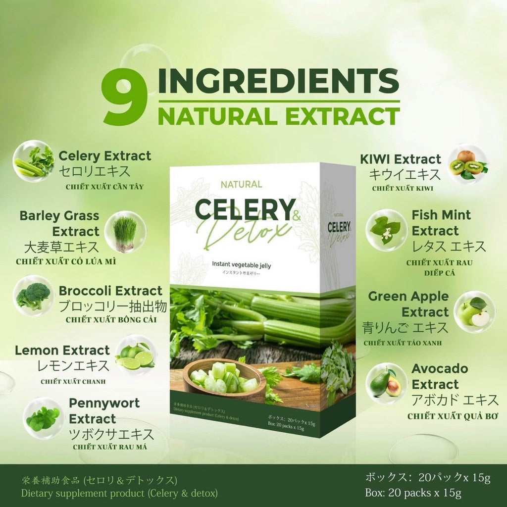 Thạch Cần Tây Celery Detox Thanh Nhiệt Giải Độc