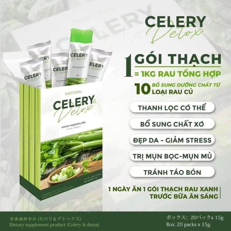 Thạch Cần Tây Celery Detox Thanh Nhiệt Giải Độc