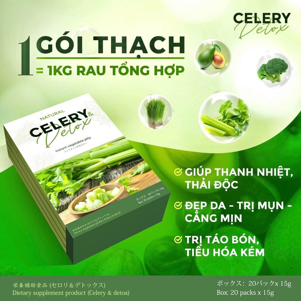 Thạch Cần Tây Celery Detox Thanh Nhiệt Giải Độc