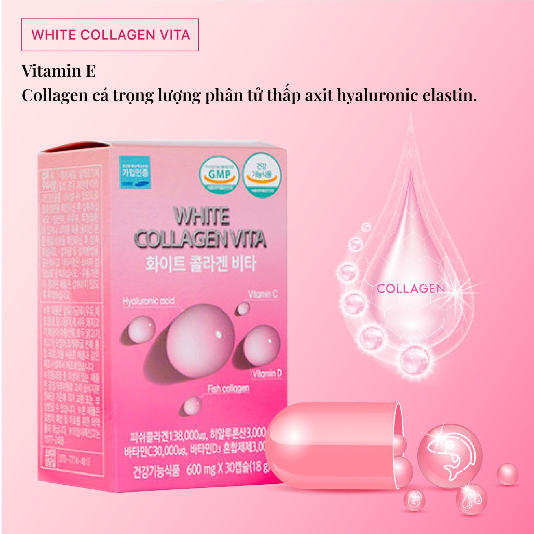 Viên Uống Sáng Da , Giảm Nám White Collagen Vita