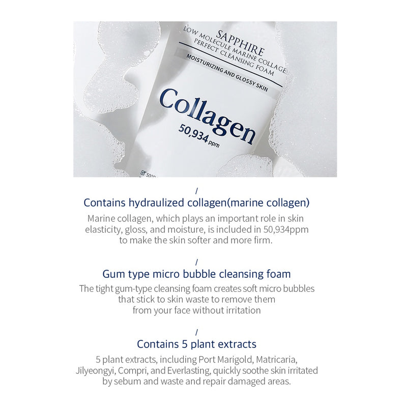 WELLDERMA Sapphire Low Molecule Collagen Cleansing Duo + Sapphire Electric Silicone Cleansing Brush
