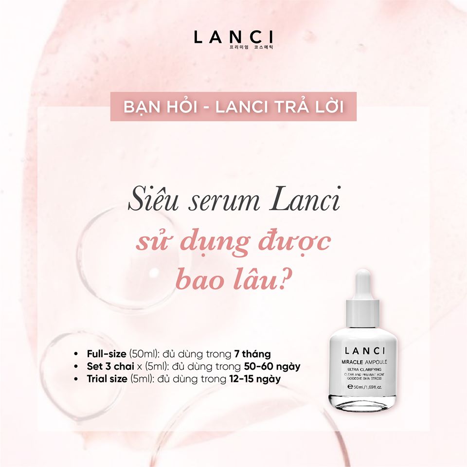 Siêu Serum Lanci Miracle Ampoule - Dưỡng ẩm, giúp làn da sáng khỏe đều màu