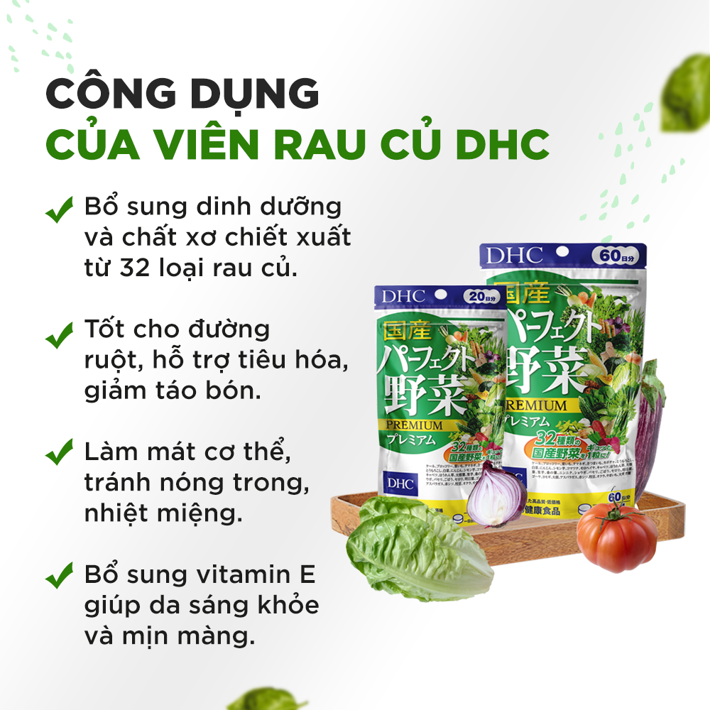 Viên Uống Rau Củ DHC Perfect Vegetable Premium Japanese Harvest