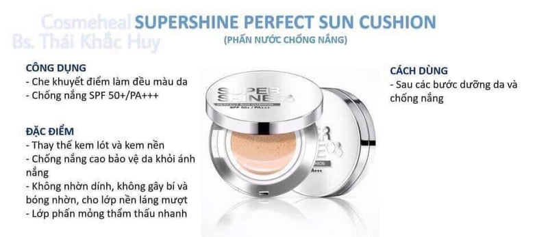 Phấn Nước CosmeHeal Super Shine Perfect Sun Cushion SPF50+/PA+++ - Vt Glamour