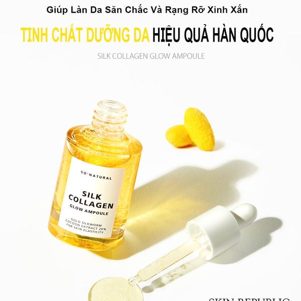 Tinh Chất Dưỡng Trắng Ngăn Ngừa Lão Hóa So' Natural  Silk Collagen Glow Ampoule 30ml