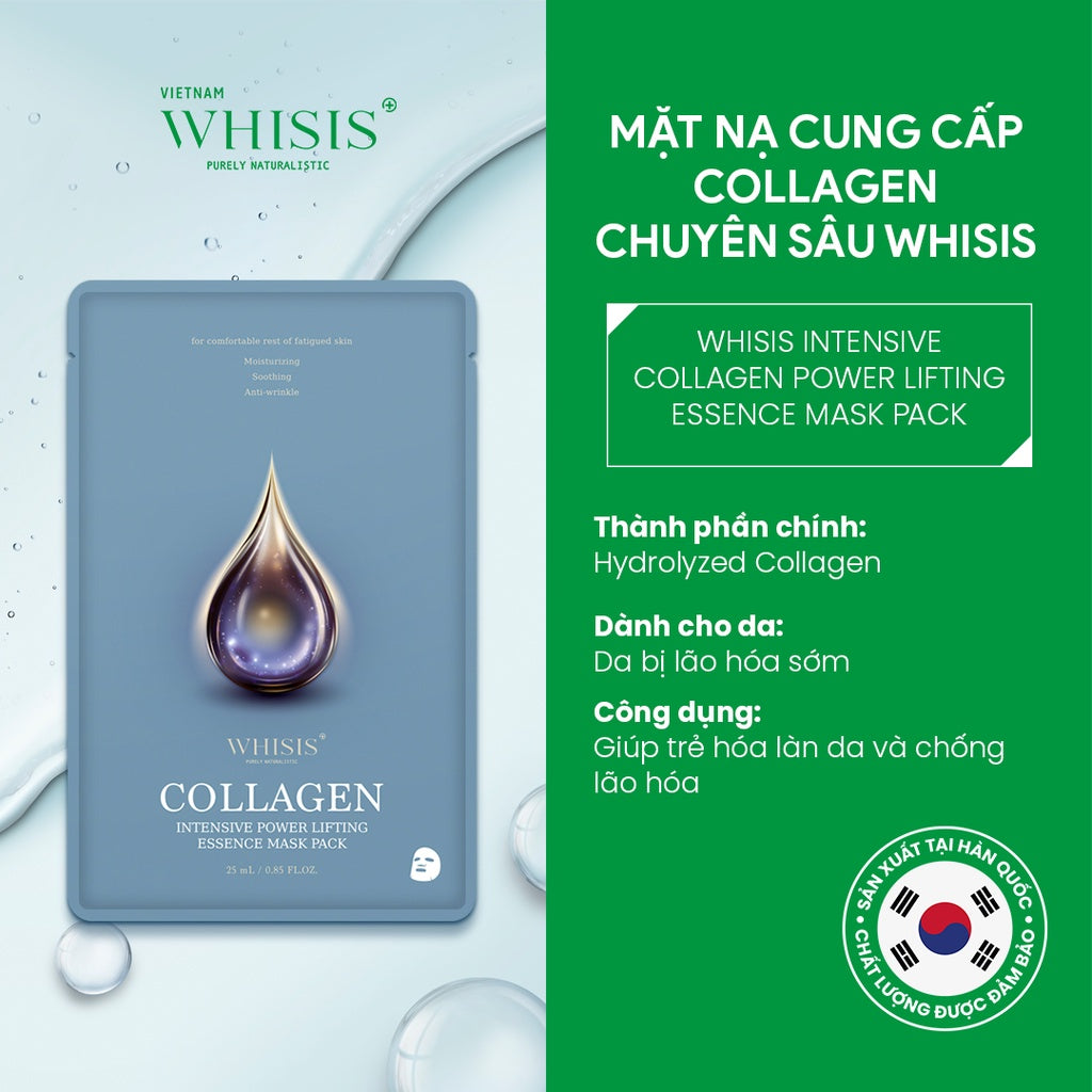 Mặt Nạ Giấy WHISIS Intensive Collagen Power Lifting Essence Mask Pack Chống Lão Hóa Da