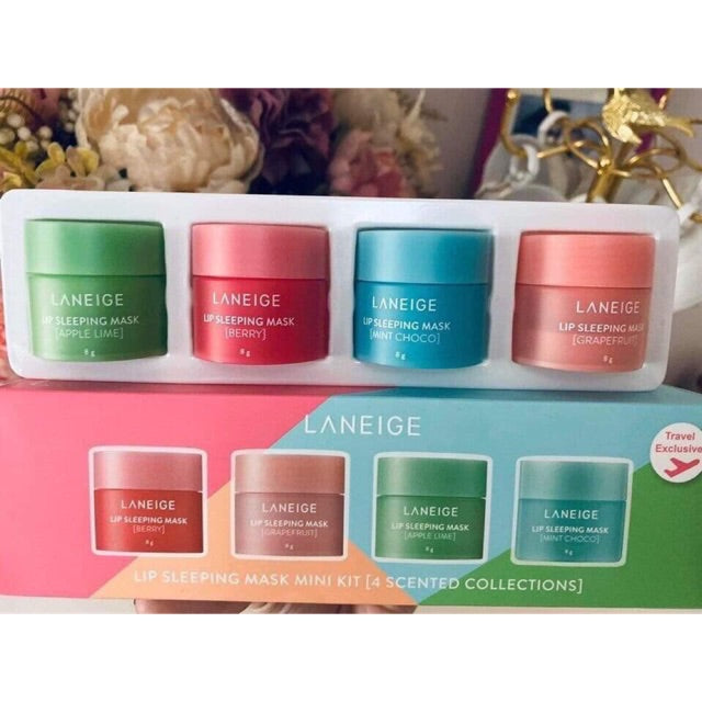 Mặt nạ ngủ môi Laneige, Set 4 hũ dưỡng môi Laneige 8g