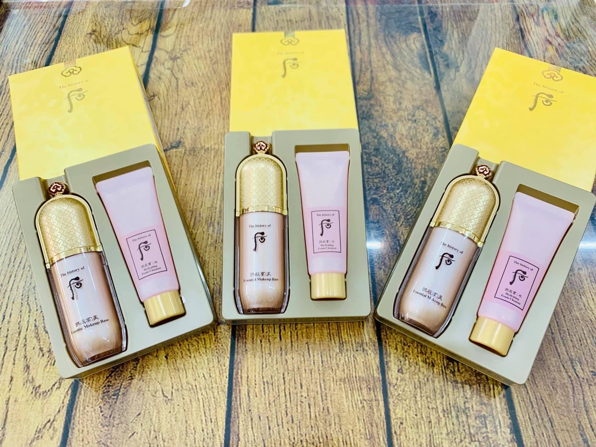 Set Whoo Mi Essence Base - Kem lót trang điểm Hoàng Cung tặng kèm sữa rửa mặt cao cấp - Vt Glamour