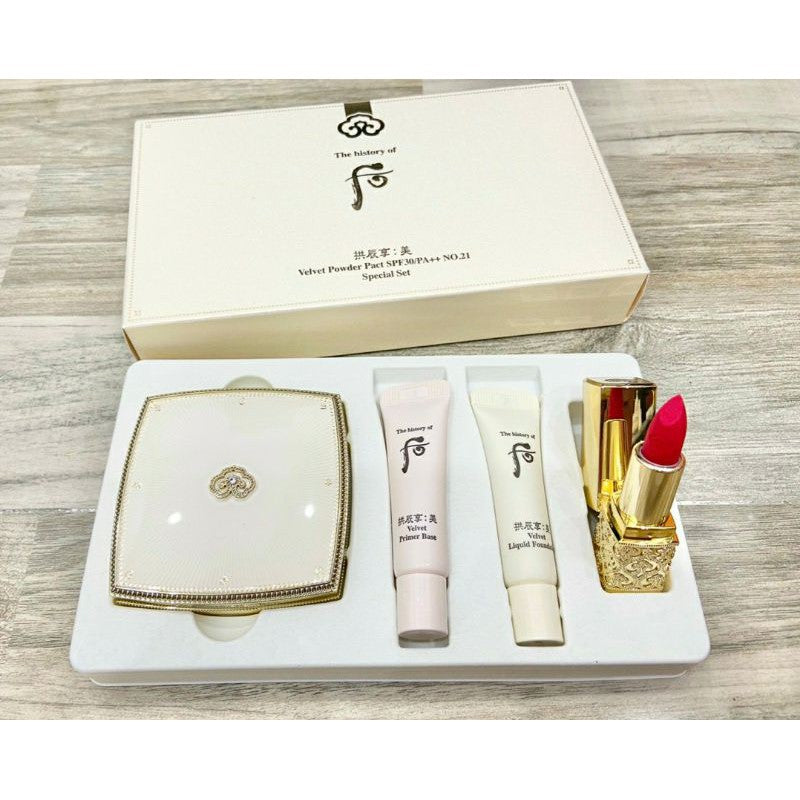 Bộ sản phẩm Whoo, Phấn phủ Velvet Powder Pact SPF30/PA++Special Set