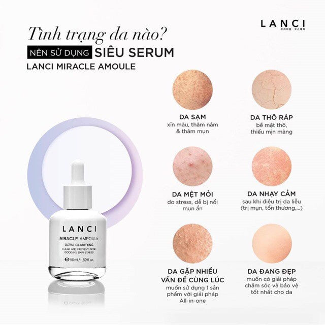 Siêu Serum Lanci Miracle Ampoule - Dưỡng ẩm, giúp làn da sáng khỏe đều màu