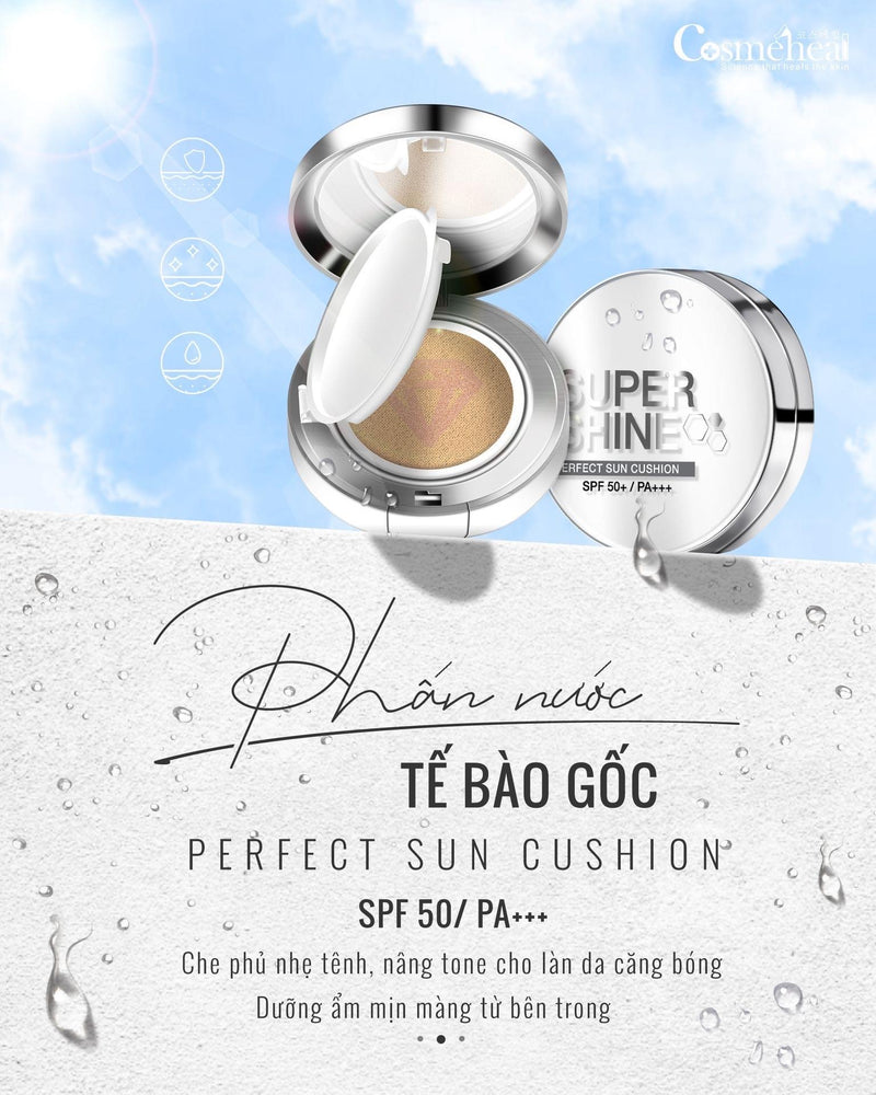 Phấn Nước CosmeHeal Super Shine Perfect Sun Cushion SPF50+/PA+++ - Vt Glamour