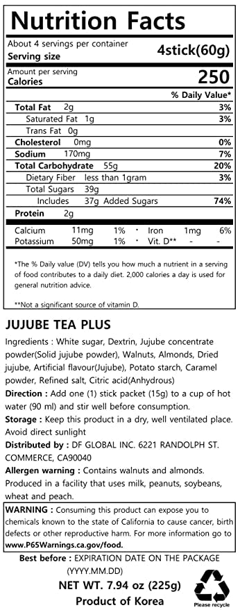 Jujube Tea Plus ( 15 sticks )