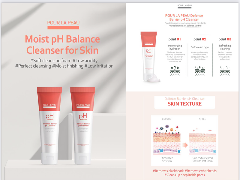 POUR LA PEAU Moist pH Balance Cleanser for Skin 120ml / 4.05oz - Vt Glamour