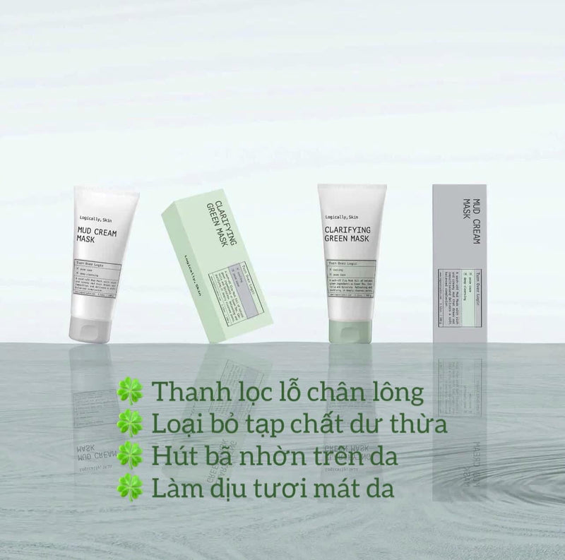 Mặt Nạ Thanh Lọc Da  Logically Skin Clarifying Green Mask- Mud Cream Mask